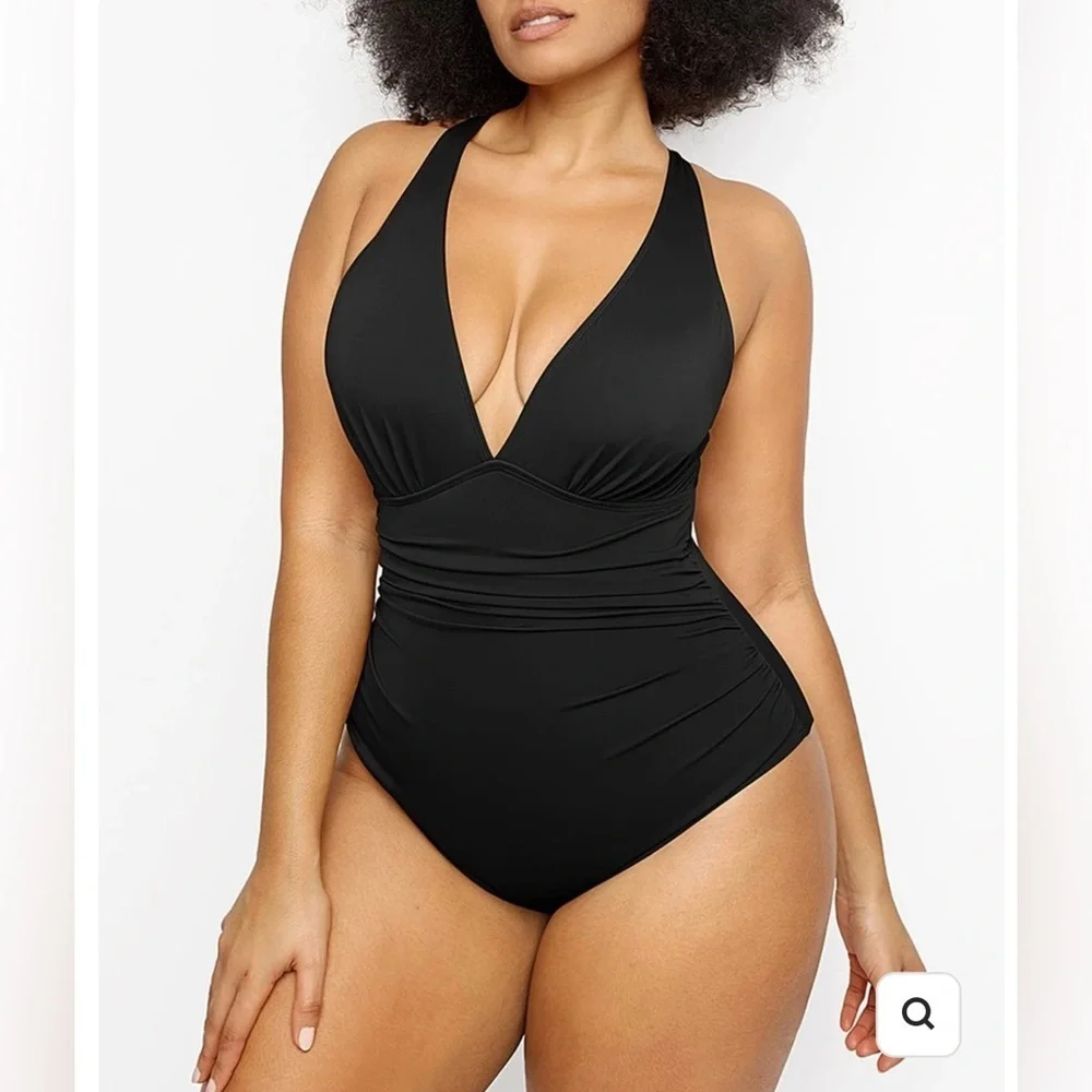 SHAPELLX Smart Sculpt Plunge Cutout Swimsuit- NWT - Picture 4 of 9